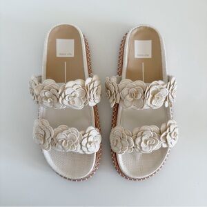 Dolce Vita Sherla Sandals Raffia White - Size 8